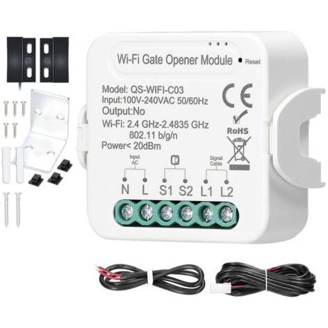 Ouvre-porte de garage intelligent Tuya WiFi avec application mobile et commande vocale compatible Google Home. (1/5)