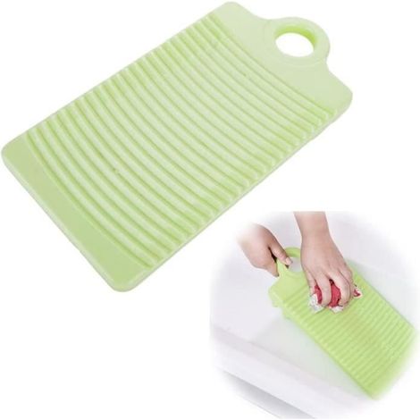 Planche à Laver - Antidérapante - Portable - Support Fixe - Couleur Verte - Plastique (1/4)