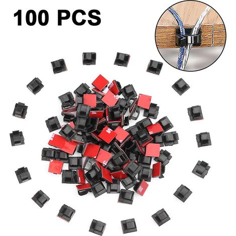 100 Stück verstellbare Kabelmanagement-Clips, selbstklebend, Kabelbinder