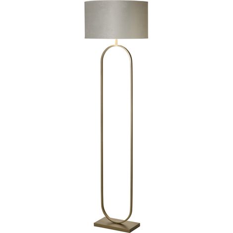 Searchlight Modish Lampadaire en bronze, abat-jour gris, 1 x E27 (1/5)