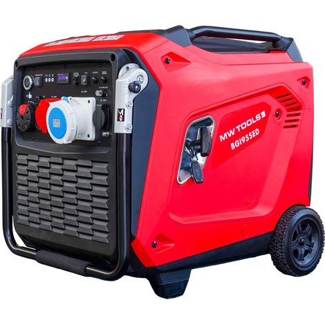 Groupe électrogène inverter ATS essence - 9,5 kW triphasé 3x400 V et 230 V - Démarrage électrique MW Tools BGI95SED (1/5)