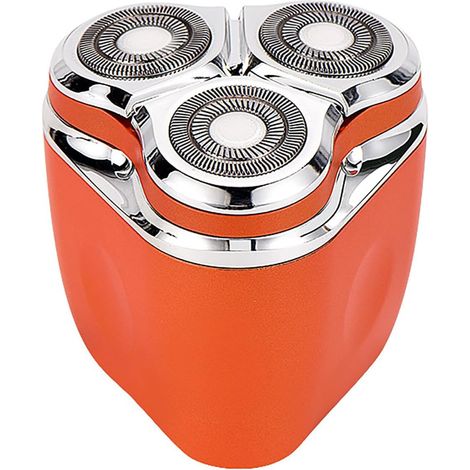 Electric Hair Clipper 3 Cutter Head Washable USB Rechargeable Hair Grooming Trimmer for Mustache, Gifts for Husband Father(Orange) (1/5)