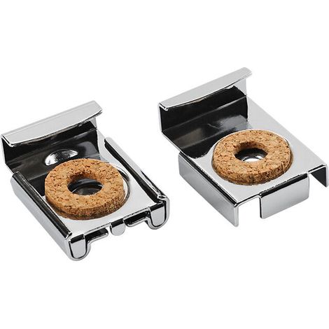 Kit Fixation Miroir sans Cadre, Lot de 4 Supports Murs Métalliques Argent, pour Verre et Miroir, Accroche et Fixation Murale, Salle de Bain (1/5)