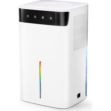 Déshumidificateur électrique 2600 ml, avec éclairage LED alterné et fonction dégivrage - Mode nuit silencieux (40 dB) pour chambre, cuisine/sous-sol, résistant aux moisissures (1/5)