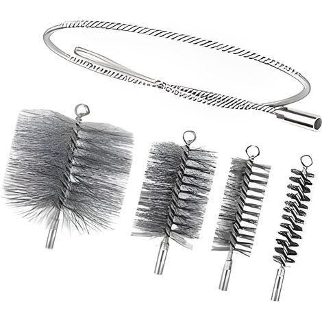 Lot de 4 brosses de détartrage pour conduits de conduits de conduits de conduits d'oxydation, polissage, plusieurs fonctions modifiables, brosse de combustion immunitaire (1/5)