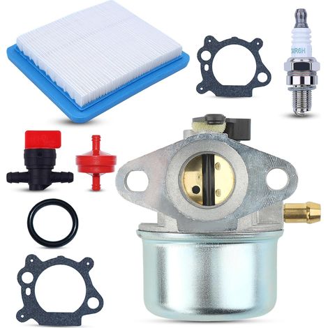 AUMEL 799868 Vergaser-Set für Briggs & Stratton mit Zündkerze, Luftfilter, Universal-Ventildichtung und Ölfilter (Teilenummern 498170, 497586, 497314 und 491588) (1/5)