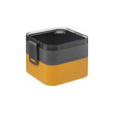 Lunch box 1,5l giallo/nero/grigio per scuola, lavoro (1/5)