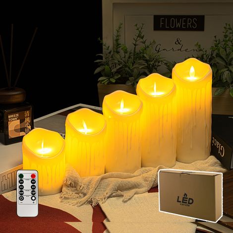 Lampe bougie électronique LED, lampe décorative fausse bougie simulée, accessoire de décoration romantique pour mariage, lumi(Y089) (1/5)