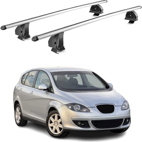 OMAC Aluminium Dachträger Querträger für Seat Altea 2004-2015 – TÜV / DIN 75302:2019 – Abschließbar – T-Nut – Max. 75 kg – 2 Stangen – Silber (1/5)