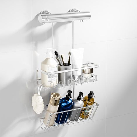 Étagère de Douche Sans Perçage - À Suspendre - Support de Shampooing (Argentée) (1/5)