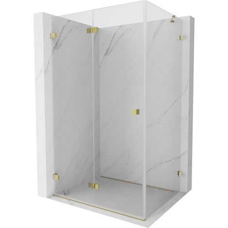 Mexen Lunar-F klappbare Duschkabine links 95 x 80 cm, transparent, gold - 836-095-080-50-00-L (1/5)