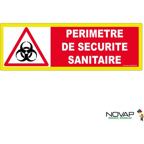Panneau Périmètre de sécurité sanitaire - haute visibilité - 450x150mm - 4090795