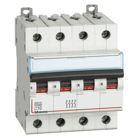 Interruttore Magnetotermico 4P Curvac 10A 10Ka Btdin100 (Bticino Cod. Fh84C10)