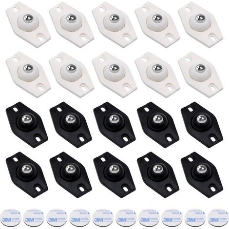 ALLIANDIS20 Pièces Roulettes Pivotantes Auto-adhésives, Mini Transfert Roulettes de Meubles à 360 Degrés, Silencieuses, Pour Appareils de Cuisine Poubelles Boîte de Rangement Inférieure Poubelle