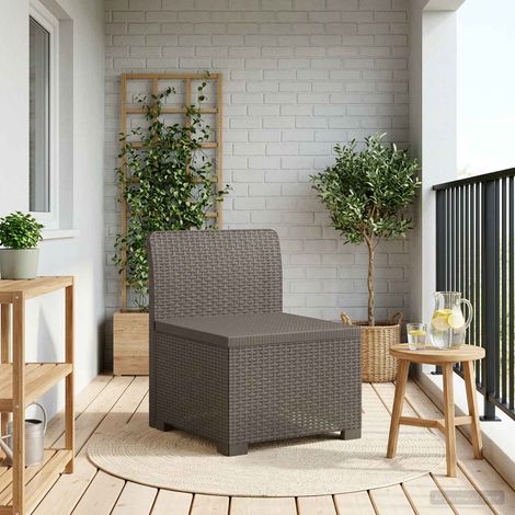 vidaXL Sillón Individual de Jardín Apariencia de Ratan PP Gris Claro (1/5)