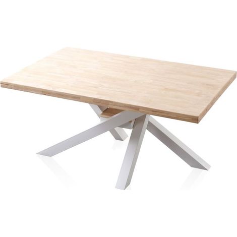Mesa de comedor Xena 160 Roble - Blanco 100cm (ancho) x 76cm (alto) (1/5)