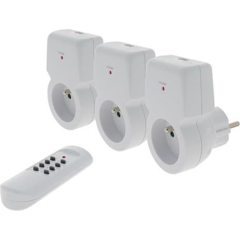 Prises télécommandées - SEDEA - Lot de 3 - 16 A - Economie d’énergie - Sécurité enfant (1/3)