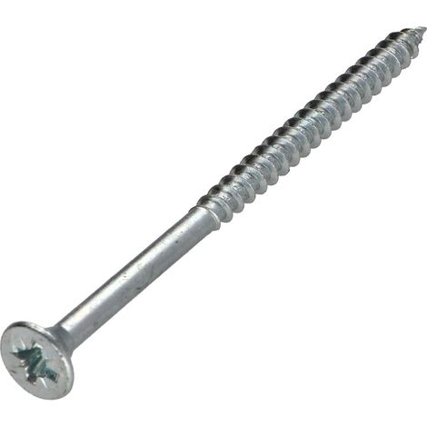 VBA Vis bois agglo Tête fraisée Pozi N°2 5X100 Filetage partiel Acier zingué-10 pièces (1/5)