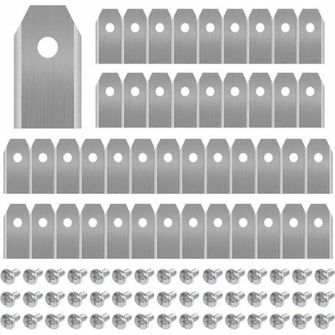 45 lame di ricambio in titanio per tosaerba, compatibili con tutti i modelli Husqvarna Automower, Gardena e Yardforce Robotic Rasaerba, resistenti (3g / 0,75mm) con viti.