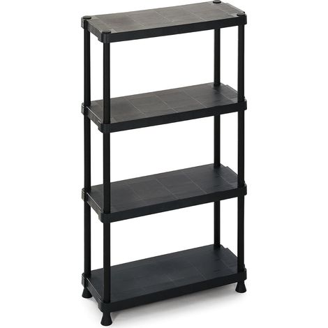 1 - Étagère Modulaire - Rangement Plastique - 4 Niveaux 25 Kg - Intérieur Et Extérieur Garage - Gris - 75x30x135 Cm (1/5)