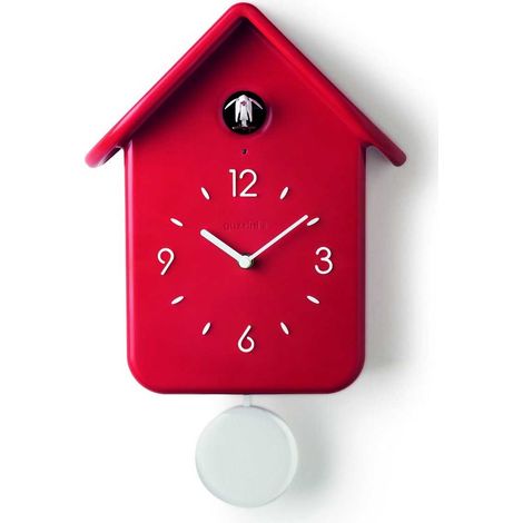 Guzzini Horloge à coucou moderne rouge design décoratif