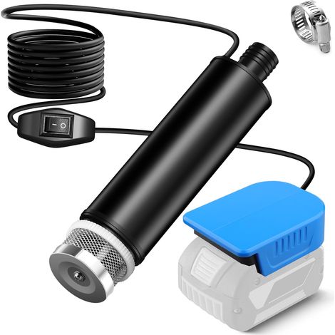 Pompe submersible compatible avec batterie 18 V, 30 l/min, hauteur de refoulement 4,5 m, pompe à eau alimentée 120 W, pompe de transfert pour puits profonds pour jardin, camping, piscine (1/5)