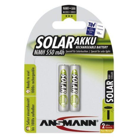 ANSMANN Solar - Batterie 2 x AAA-Typ - NiMH - (wiederaufladbar) - 550 mAh (1/2)