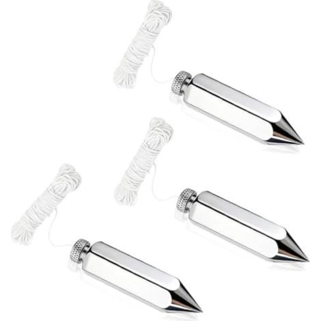 Lot de 3 boites de plomberie hexagonaux de 226,8 g, construction en acier et laiton avec ligne haute visibilité de 15 m, outil lesté de précision pour la construction et la menuiserie, kit de 3 pièces (1/5)