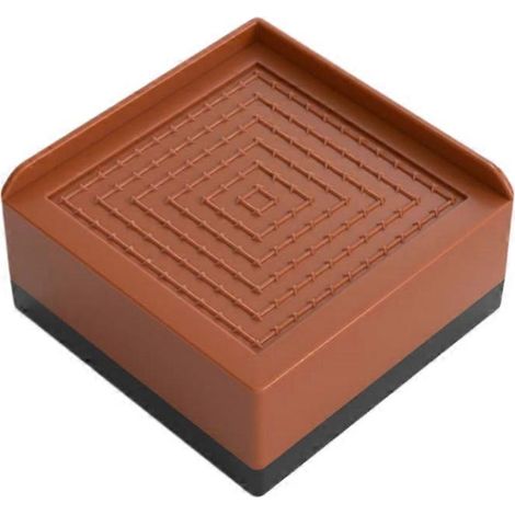 Patins antidérapants en silicone marron en forme de L pour pieds de meubles, 7,8 x 7,8 x 4 cm, pour meubles, armoires et lits (paquet de 4) ( ) (1/2)