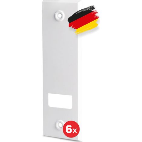 Lot de 6 caches de sangle de volet roulant - Espacement des trous de 160 mm - Façade de store encastré en plastique solide - Plaque de recouvrement pour sangle de volet roulant de 23 mm (1/5)