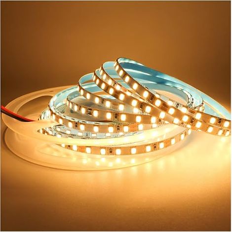 LED Strip Light 24 V, 5 mm Width, 3000 K 5 m Warm White 2835 IP20 120 LEDs/M, Total 600 LEDs LED Strip Light for Bedroom, Kitchen Decoration (1/5)