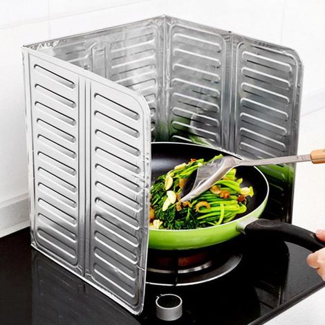 Plaque Anti-Éclaboussures - Barrière Anti-Huile en Aluminium - Protection Cuisinière - Isolation Thermique - 32,8 x 84 cm - 1 Pièce (1/5)