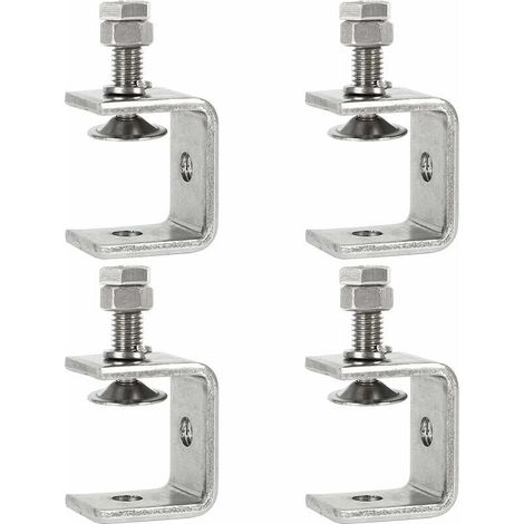 Set mit 4 robusten C-Klemmen aus Edelstahl, 0-25 mm, Befestigungsklemmen für die Holzbearbeitung, Tigerklemmen mit breiten Backen für Heimwerkerarbeiten, Holzbearbeitung usw. (1/5)