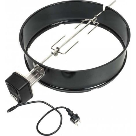 Weber Girarrosto für 57 cm Holzkohlegrill, 80,5 cm Länge, automatischer Rotationsmotor, Set mit Spieß und Zubehör