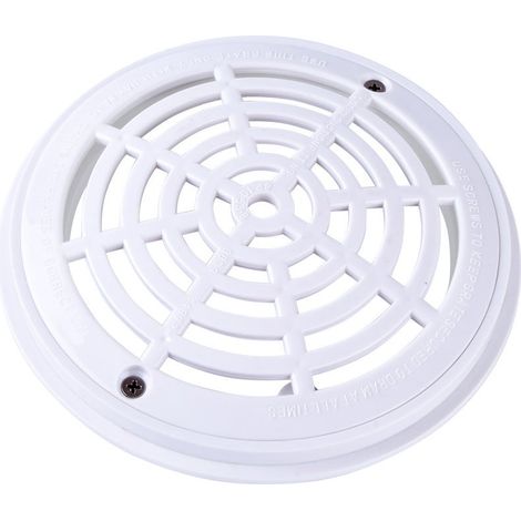 Grille bonde de Fond Ronde pour Piscine - Diam 18 x20.3cm - Blanc (1/4)