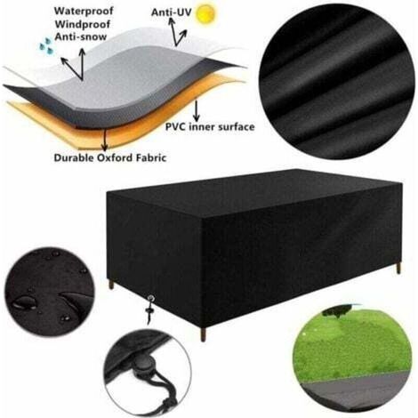Housse Salon de Jardin 180x100x75cm Protection Bache Table de Jardin Mobilier Extérieur Imperméable Coupe-Vent Anti-UV Résistant Au Froid (1/5)