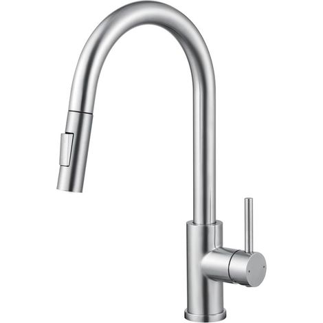 Robinet Cuisine Douchette, Mitigeur Cuisine avec Douchette Extractible 2 Modes de Pulvérisation, Robinetterie Evier de Cuisine Pivotant à 360° Chaud et Froid en Acier Inoxydable - SÉRIE SOFETIY (1/4)