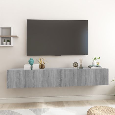 Meuble TV-Banc TV-Meuble Télé suspendu Gris Sonoma 3 pcs 60x30x30 cm Bois d'ingénierie 524026 (1/5)