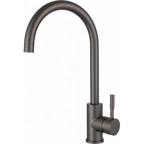 Robinet Cuisine Pivotant 360° – Mitigeur Évier Arc Élevé en Acier Inoxydable, Robinet Cuisine avec Levier Unique, Robinet Évier Cuisine Moderne, Installation Facile (GRIS MÉTALLISÉ) (1/3)