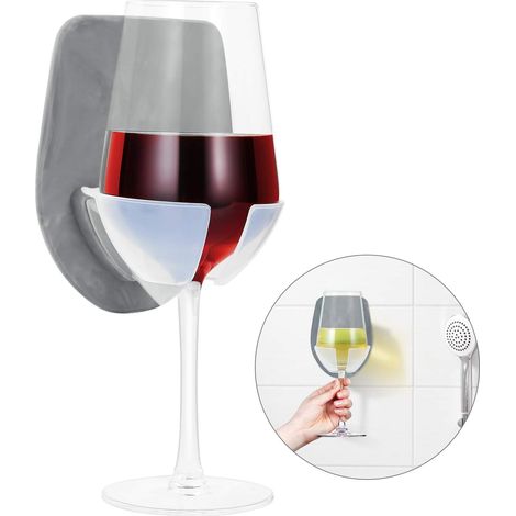 Porte-verre à vin en silicone, porte-gobelet à ventouse (gris)