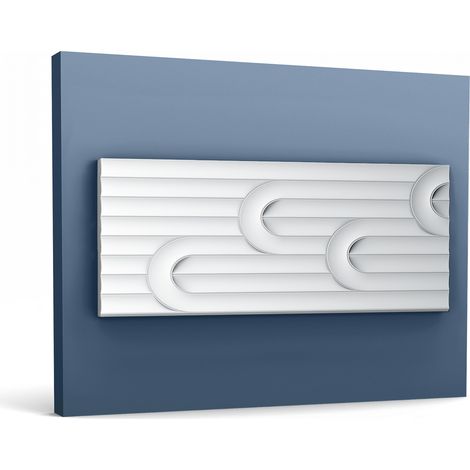 3d wall panel Orac Decor W212 MODERN VALLEY LOOP Wall panel Deco element Stucco moulding contemporary design white 2 m (1/5)