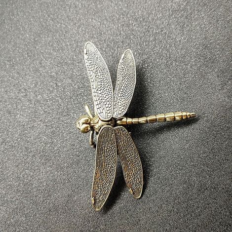 Dragonfly - Copper Figurine - Home Office Desk Decoration - 9.5 x 7.6 x 1.5 cm - 1 Piece (1/3)