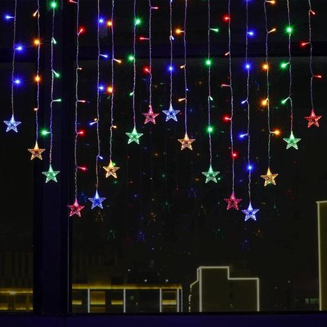 Ghirlanda luminosa "Cielo Stellato" lunga 9 metri per finestre, 8 modalità, decorazione natalizia a LED, multicolore (1/5)