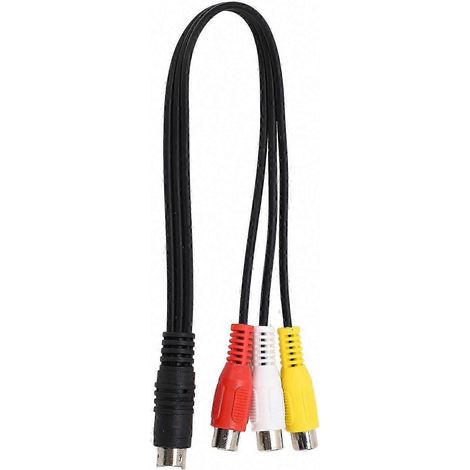 Mini-DIN 7-Pin auf 3 RCA Stecker auf Buchse Videoadapterkabel 0,3 m Rot Gelb Weiß (1/5)