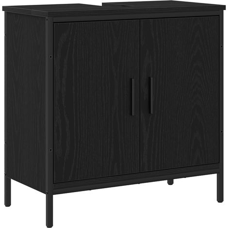 Meuble de Lavabo de Salle de Bain Chêne noir 60 x 30 x 60 cm