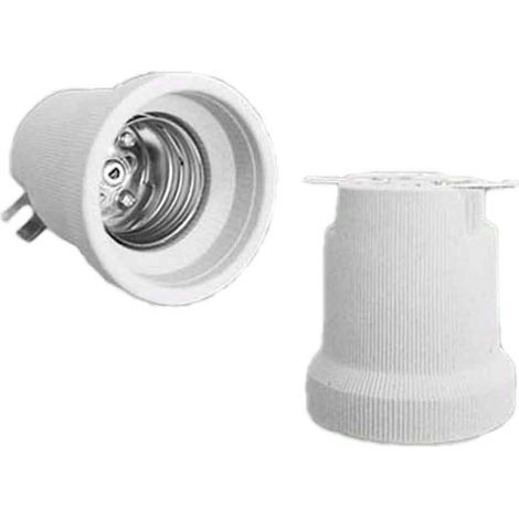 2 Pezzi Portalampade E40 Ceramica Porcellana con Viti per Fili e Gancio in Ferro 1500W