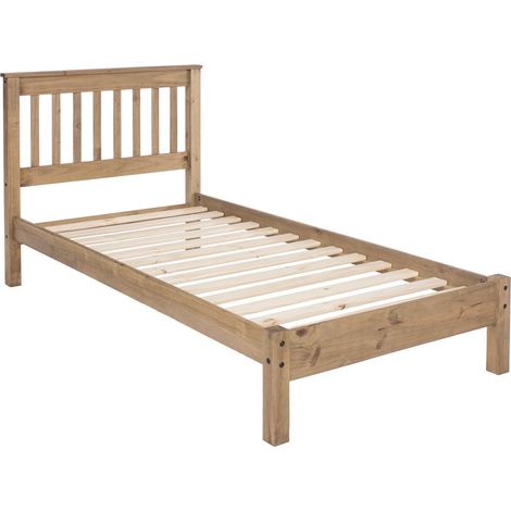 3' Slatted Lowend Bedstead - Pine - 101.6 x 201.5 x 100 cm - Antique Waxed Pine (1/2)