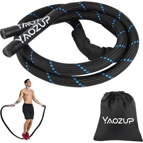 Heavy Skipping Rope, 1.2kg - Weighted Jump Rope Adult Fitness, Battle Jump Rope for Men and Women - Training Bodybuilding Full Body Weight Loss (1/5)