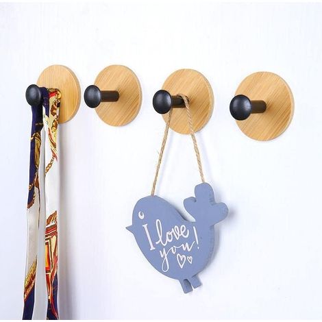 Lot de 4 crochets en bois pour accrocher des murs étanches
