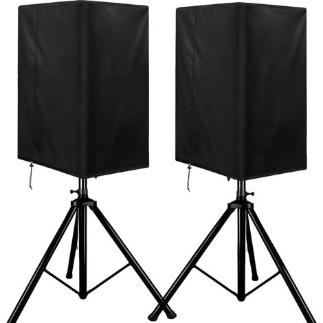 Housse de Protection Extérieure pour Haut Parleurs Amplifiés Résistante aux Intempéries et aux UV en Tissu Oxford Épais 2D Imperméable et Anti Poussière Noire 45.7x30x28cm (1/5)
